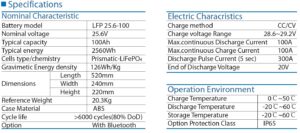 KSTAR BATTERY LITHIUM 24V100A LFP25.6-100