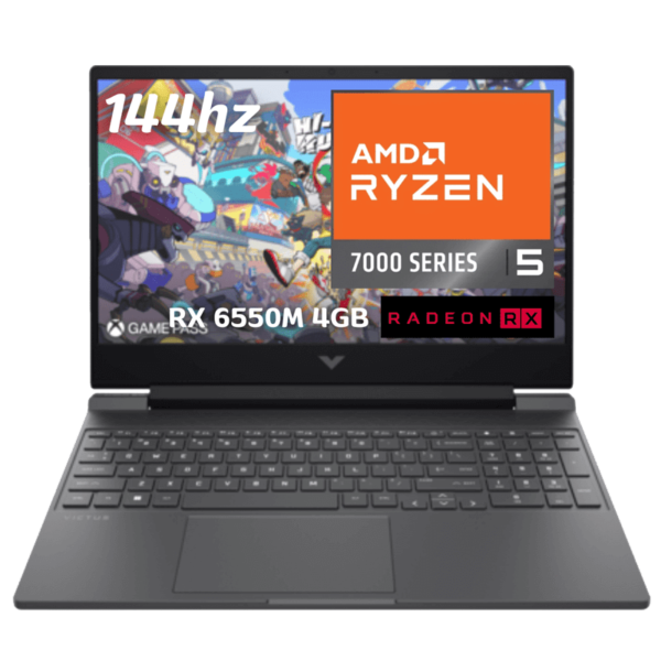 HP LAPTOP VICTUS 15-FB2063DX RYZEN 5-7535HS 8GB MEMORY 512GB NVME RADEON RX 6550M 4GB GRAPHICS 15.6 144HZ WIN 11 9Z7L4UA
