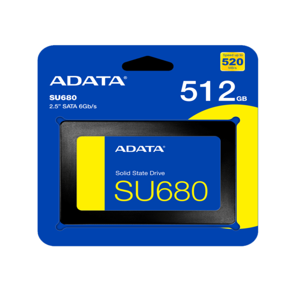 ADATA SATA HARD DRIVE 512GB SSD SATA III 3D NAND 6.0GBS AULT-SU680-512GR