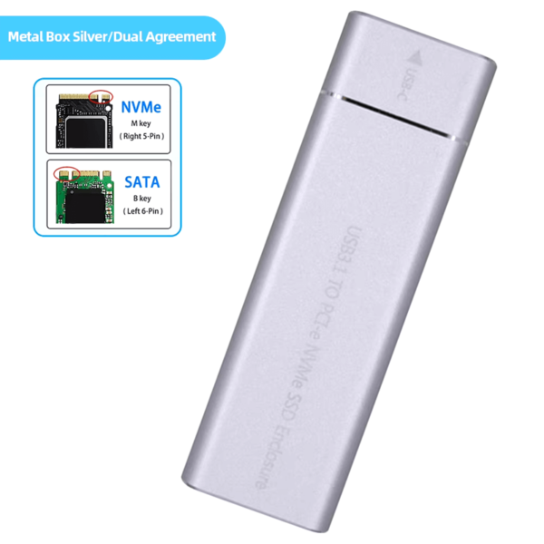 BOARD-X HDD ENCLOSURE M.2 NVME USB TO USB-C ALUMINIUM
