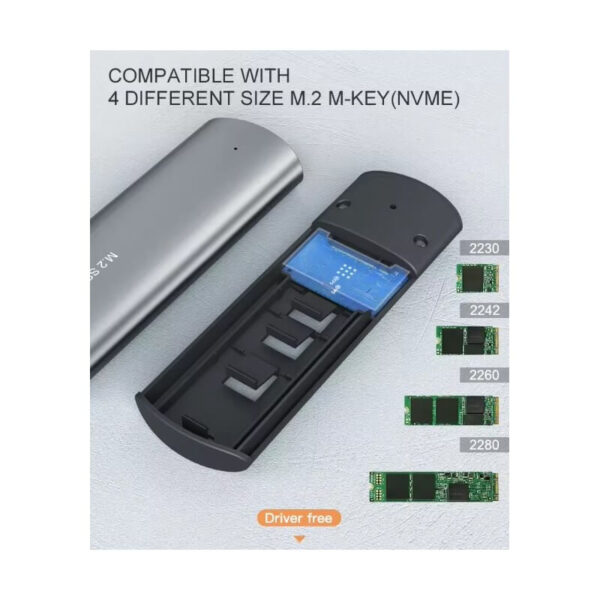 BOARD-X HDD ENCLOSURE M.2 NVME USBUSB-C TO USB-C ALUMINIUM
