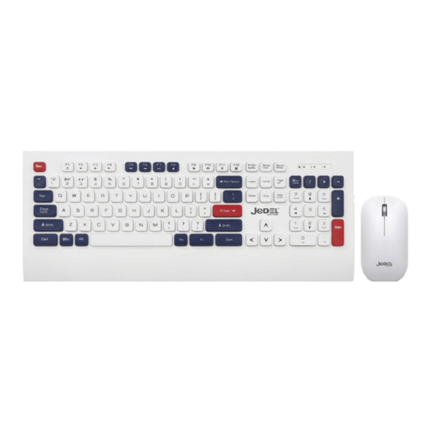 JEDEL KEYBOARD MOUSE COMBO WS671 ENAR WIRELESS WHITE