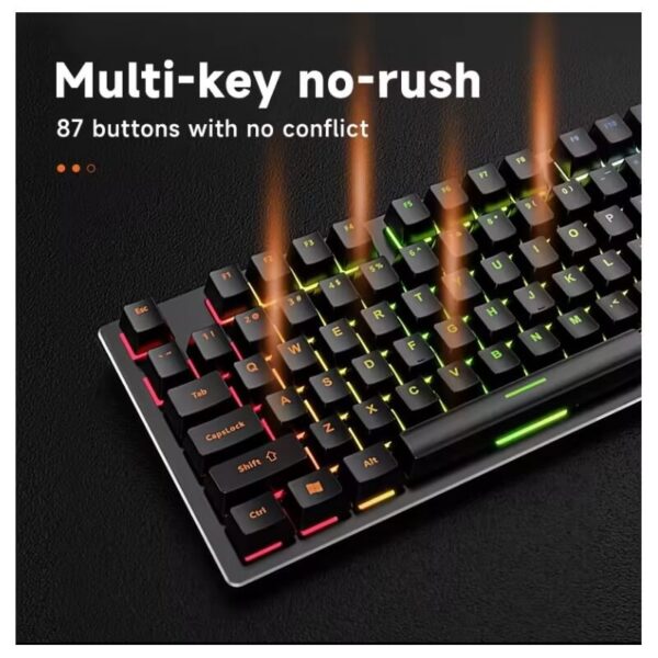 JERTECH KEYBOARD JK510 EN WIRED GAMING MECHANICAL RGB BLACK