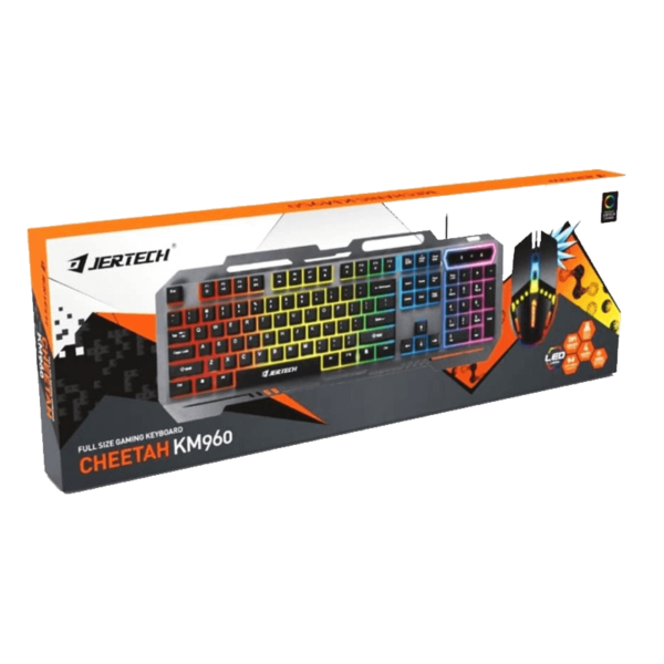 JERTECH KEYBOARD MOUSE COMBO CHEETAH KM960 WIRED MECHANICAL GAMING RGB GREY