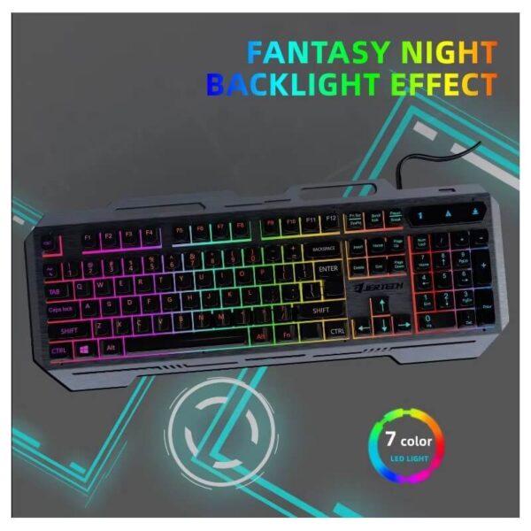 JERTECH KEYBOARD MOUSE COMBO CHEETAH KM960 WIRED MECHANICAL GAMING RGB GREY