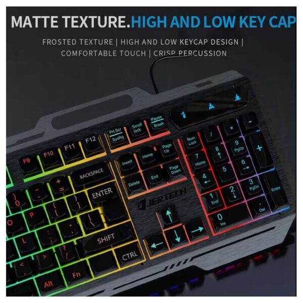 JERTECH KEYBOARD MOUSE COMBO CHEETAH KM960 WIRED MECHANICAL GAMING RGB GREY