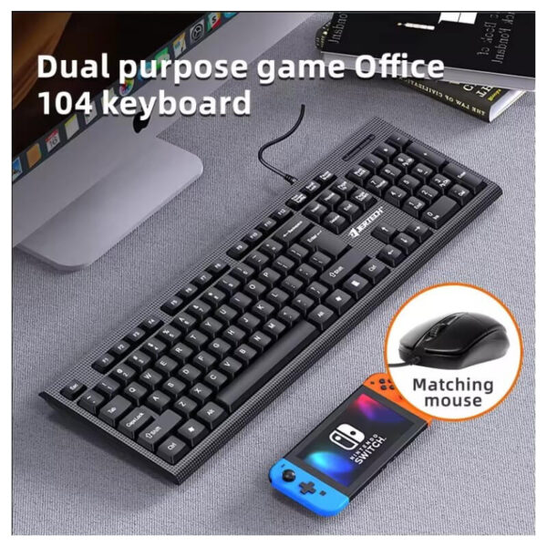 JERTECH KEYBOARD MOUSE COMBO KM160 ENAR WIRED BLACK