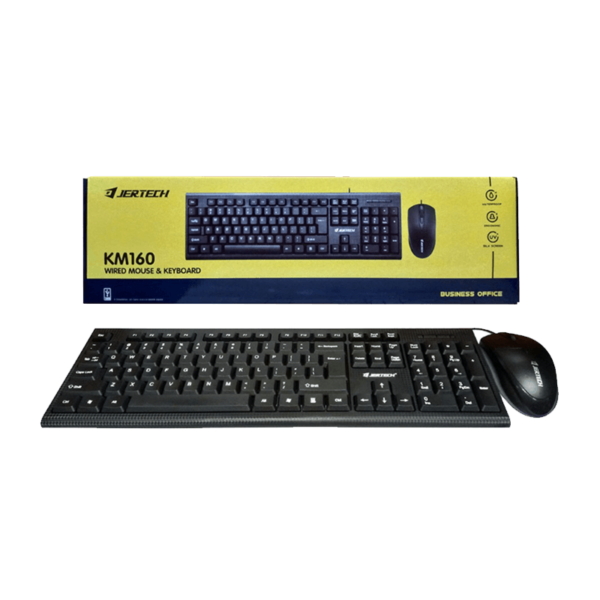 JERTECH KEYBOARD MOUSE COMBO KM160 ENAR WIRED BLACK