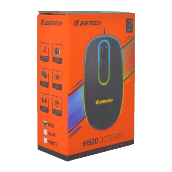 JERTECH MOUSE M500 WIRED 4800 DPI 3 BUTTONS RGB BLACK