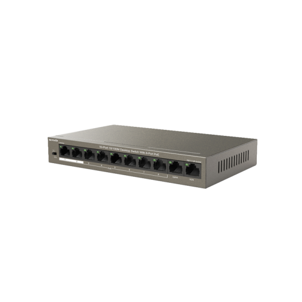 TENDA SWITCH POE 10 PORTS 10100 (8 POE, 2 UPLINK) TEF1110P-8-63W UNMANAGED DESKTOP, WALL