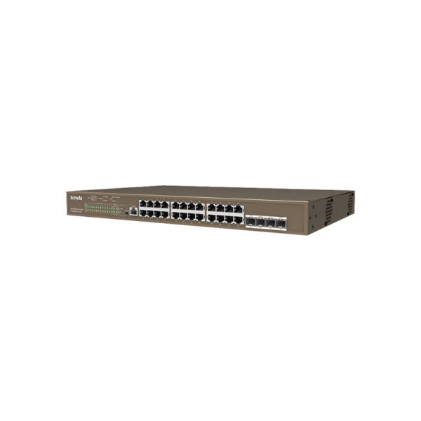 TENDA SWITCH SMART LAYER 3 POE 28 PORTS GIGABIT (24 POE, 4SFP) TEG5328P-24-410W MANAGED RACK