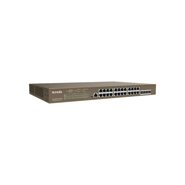 TENDA SWITCH SMART LAYER 3 POE 28 PORTS GIGABIT (24 POE, 4SFP) TEG5328P-24-410W MANAGED RACK