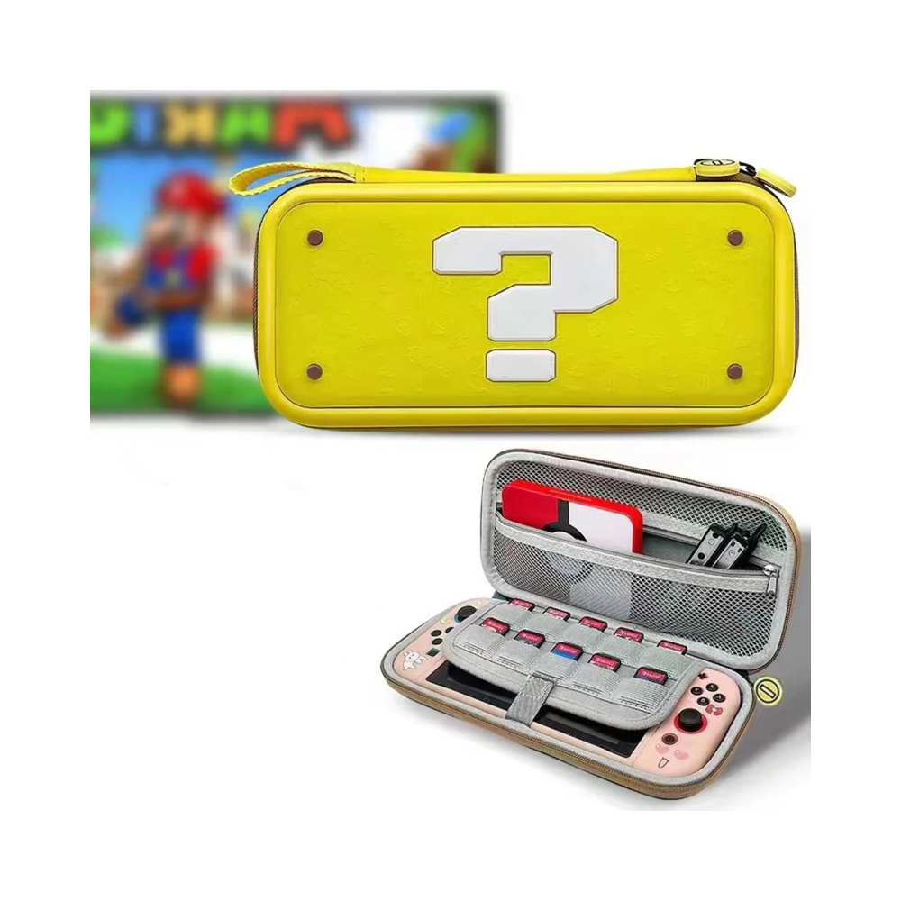 3D Pattern Deluxe Hard Protective Carrying Bag for Nintendo Switch - Super Mario Yellow