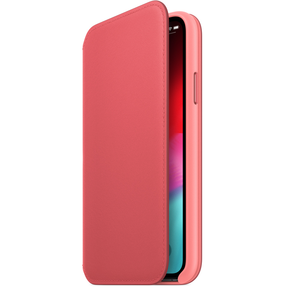 Apple iPhone XS Leather Folio - Peony Pink | MRX12FE/A