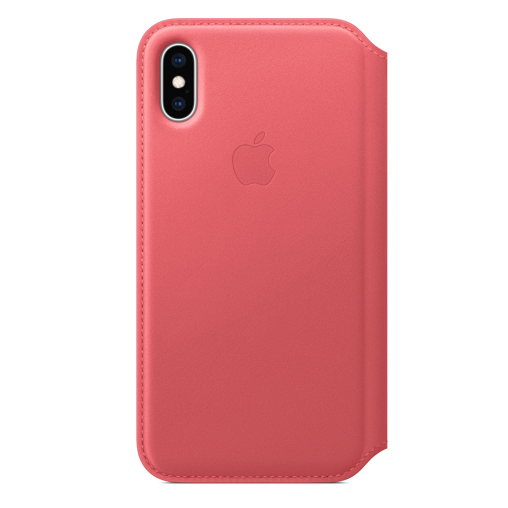Apple iPhone XS Leather Folio - Peony Pink | MRX12FE/A