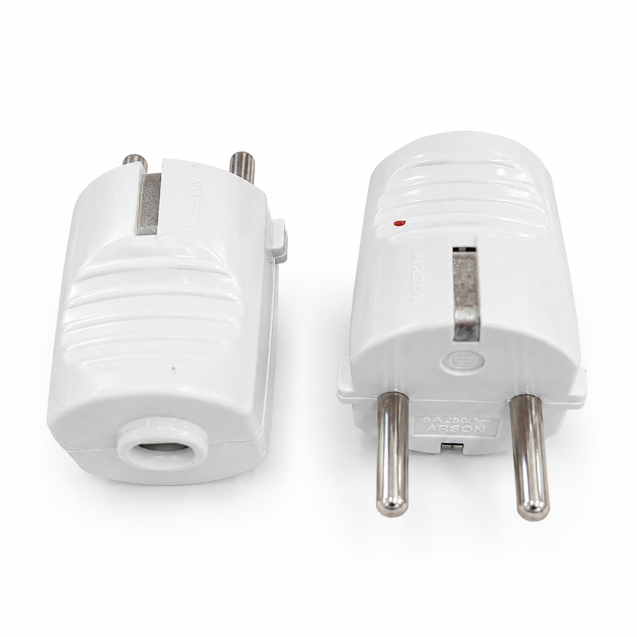 Arson White 2-Pin Plug Adapter 6A 250V | ARS-ADP-6250