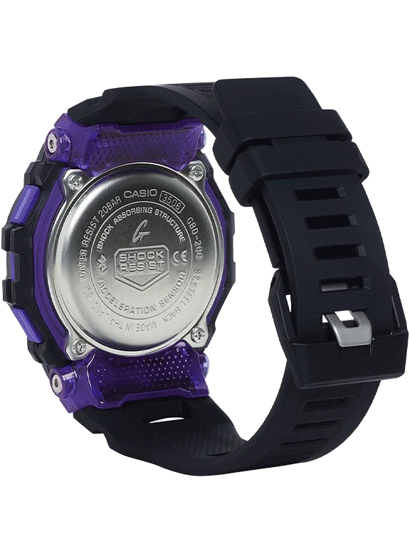 Casio G-SHOCK Bluetooth Digital Men Watch - Black / Purple | GBD-200SM-1A6DR