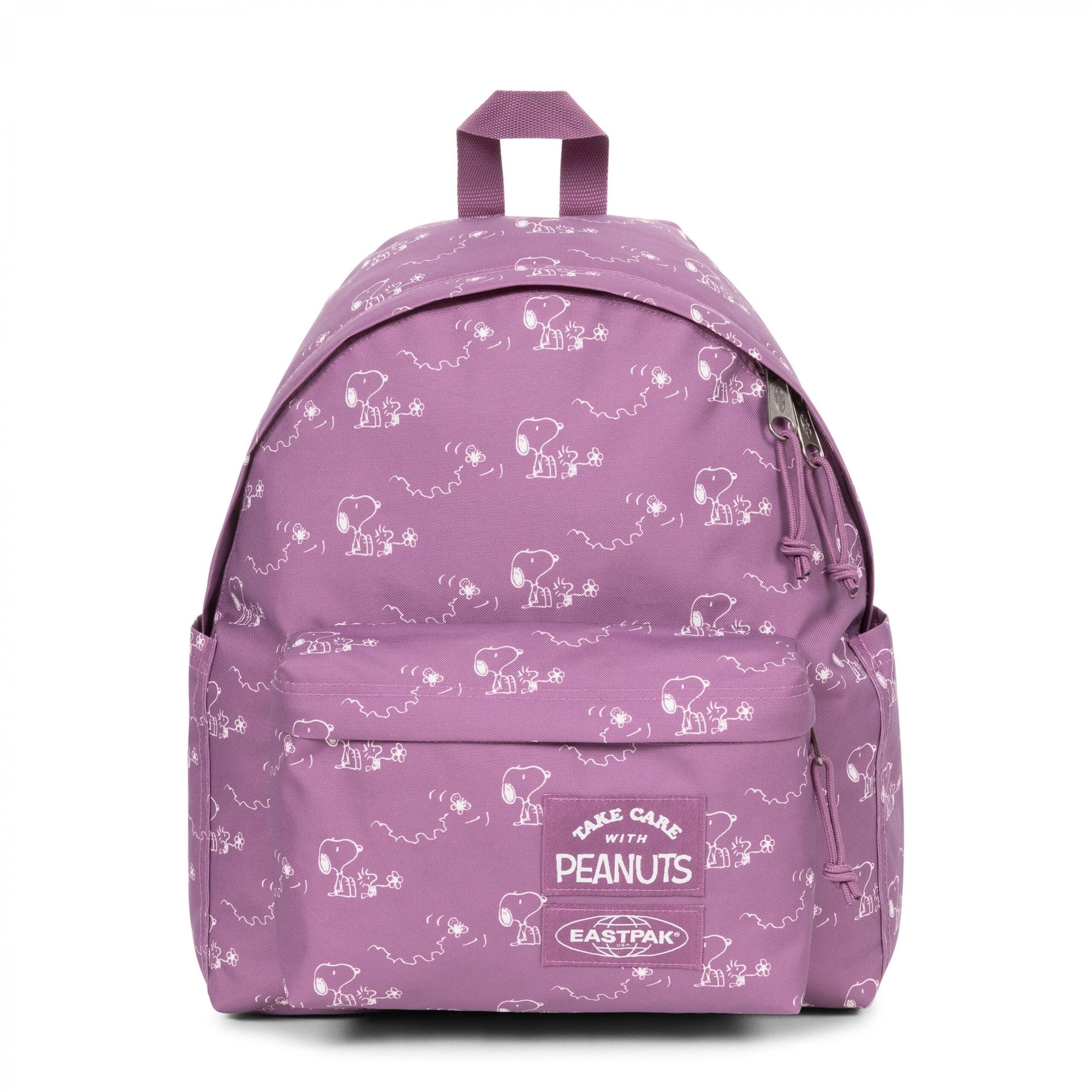Eastpak Day Pak'R Medium Backpack with Bottle Holder and Laptop Sleeve – Peanuts Pink | EKA5BG46O9