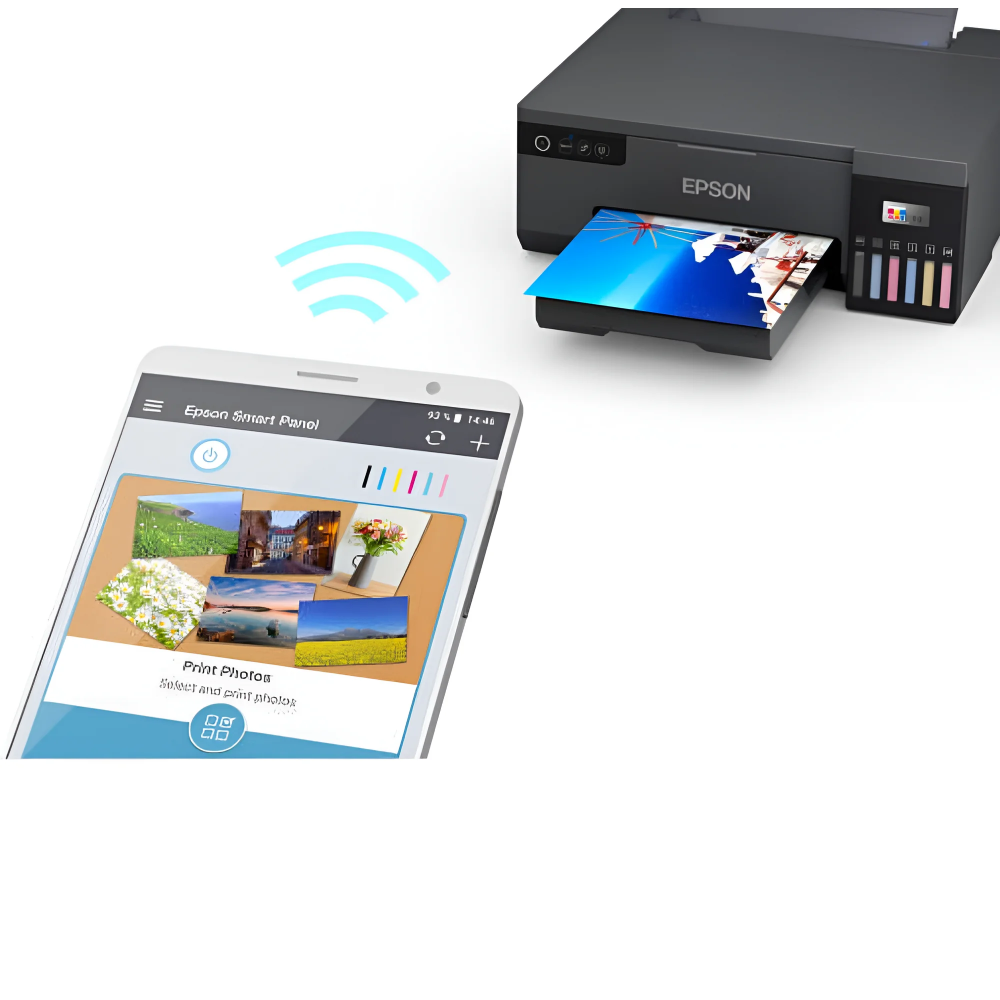 Epson EcoTank L8050 A4 Color Photo InkJet Printer - 6-Color Refillable Ink Tank - Wi-Fi Direct - Borderless Printing - Heat-Free Technology | C11CJ87503