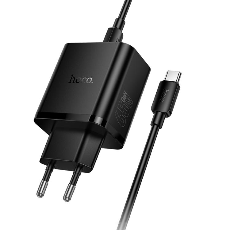 Hoco N75 65W GaN 3-Port Fast Charger Set with USB-C Cable - Black | N75