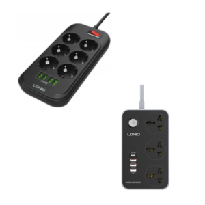LDNIO Power Socket Bundle: SC3412 20W USB-C PD 3-Port QC3.0 + SE6403 6 Ways Power Sockets & 4 USB Ports