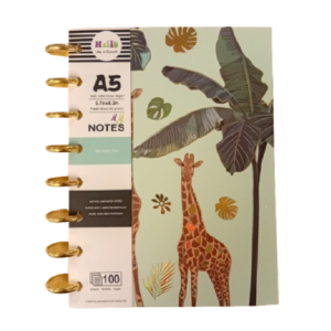 Notebook - Green Animal Print - 20.5x15.5cm - Giraffe | D318