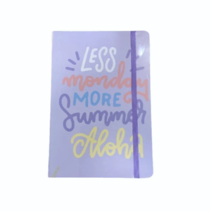 Notebook - Less Monday More Summer - 14x9cm - Purple | D329