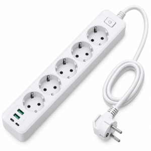 OEM CX-415PC 6-Port European Power Strip with 4 AC Sockets & USB | OM-CX-415PC-4P