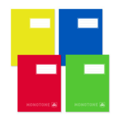 OPP Monotone Squared Notebook 165 x 210 mm, Blue | 4 Pcs