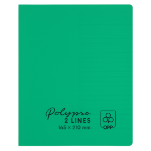 OPP Polypro 2 Lines Notebook – 165 × 210 mm, Green