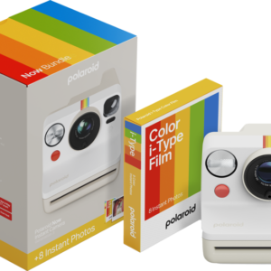 Polaroid Now Generation 3 Instant Camera + Color Film Bundle - Pebble White | POLLSNOWGEN3BUNDLEWHITE