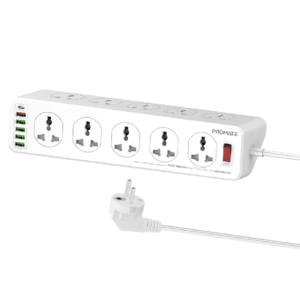 Promate 10AC Socket Space Efficient Power Strip with USB Ports | PowerMatrix-5M.EU