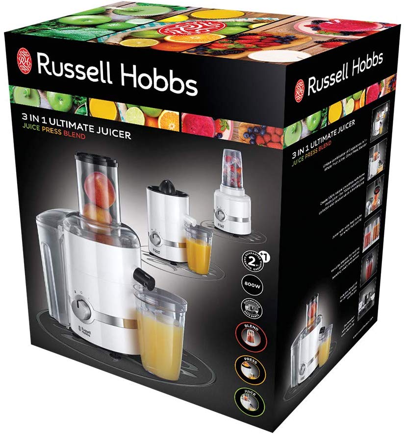 Russell Hobbs Black Food Processor 3 in 1 juicer |22700-56