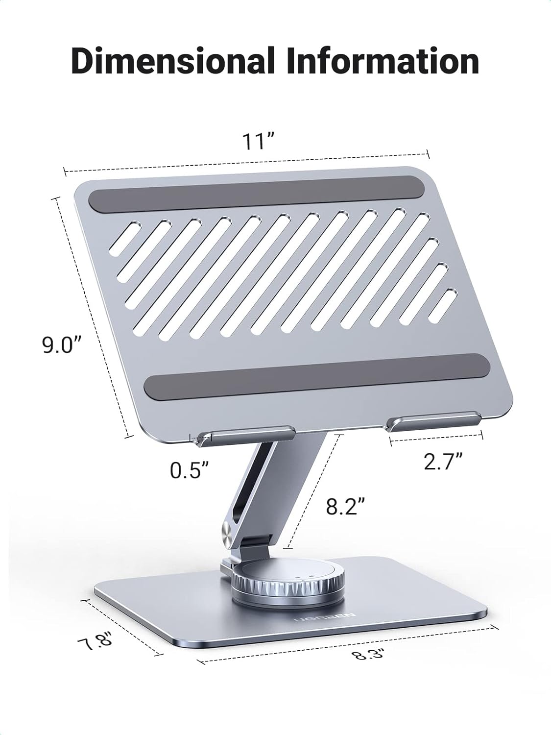 UGREEN LP592 — Multi-Angle Adjustable Swivel Laptop Stand with 360° Rotation | 90849