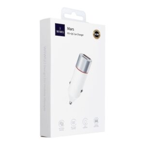 WIWU 52.5W USB+USB C Car charger Wi-QC022 - White | WI-QC022-WT