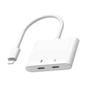 WiWU LT01 Plus Lightning to Dual Lightning Audio Converter Adapter white | LT01P-WT