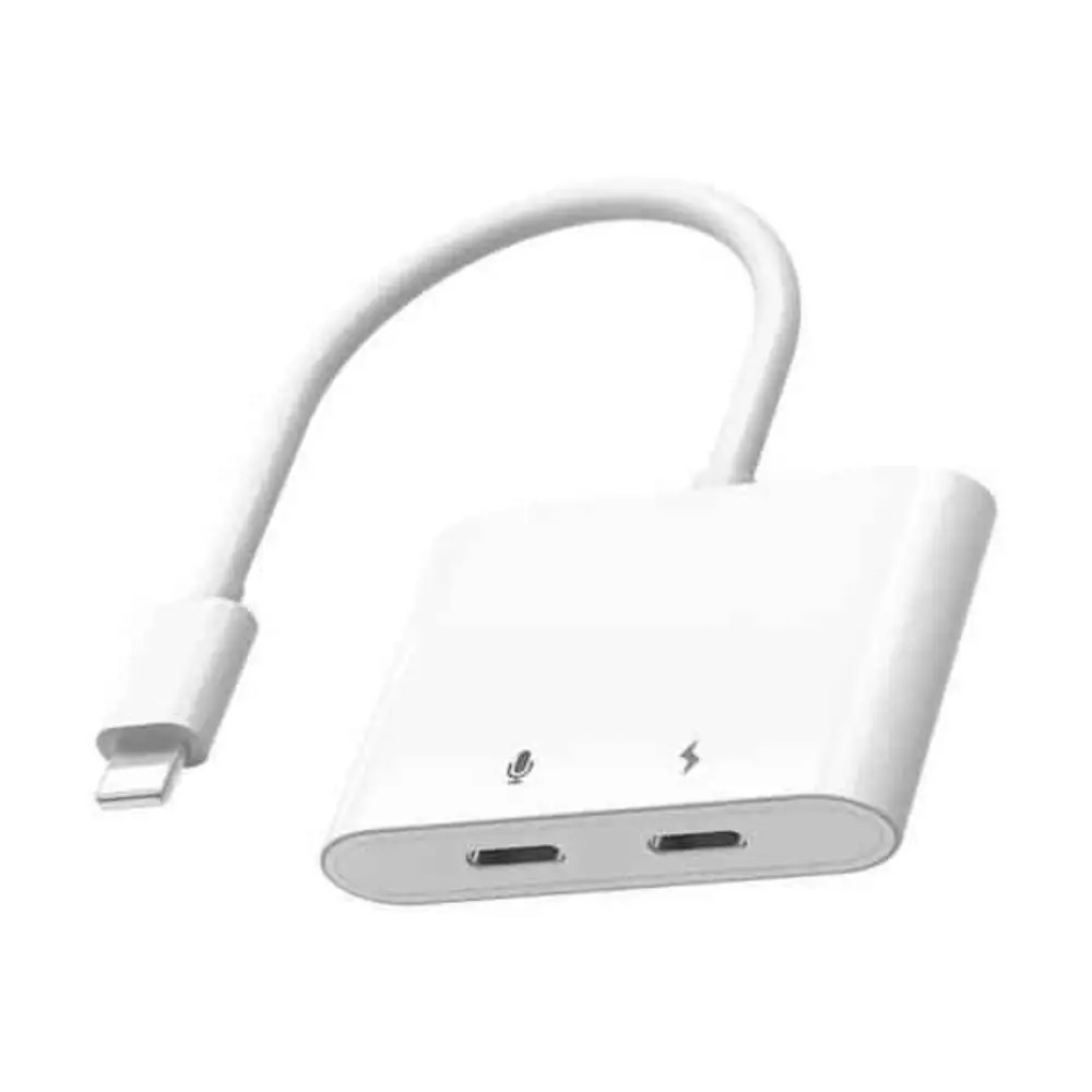 WiWU LT01 Plus Lightning to Dual Lightning Audio Converter Adapter white | LT01P-WT