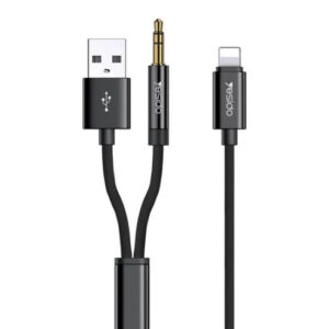 YESIDO Aux & Charge Adapter – Lightning to 3.5 mm + Lightning Pass‑Through | YAU18