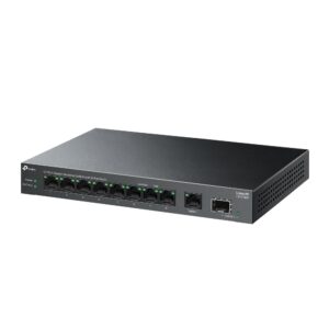 TP-Link Switch 10 Port Gigabit (9*RJ45 + 1*SFP) with 8-Port PoE+ (61W), Up to 250 m PoE Transmission, Wall Mounting | LS1210G