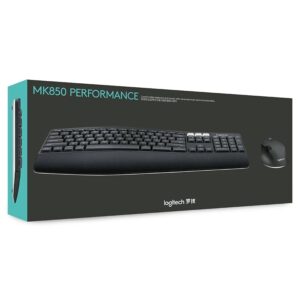 Logitech MK850 Performance Wireless Keyboard And Mouse Combo, Bluetooth Smart, 2.4GHz Wireless Connection, 1000 Dpi Sensor, 8 Buttons,  Black | 920-008486