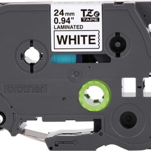 Brother Genuine P-touch TZE251 Tape, 1" (0.94") Standard Laminated P-touch Tape, Black on White, Perfect for Indoor or Outdoo