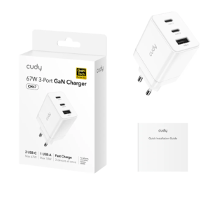 Cudy 3-Port 67W USB-C Charger with EU Plug | CH67_EU