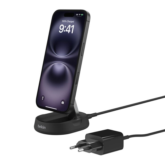 Belkin BoostCharge Pro Convertible Magnetic Wireless Charging Stand with Qi2 15W | WIA008MYBK