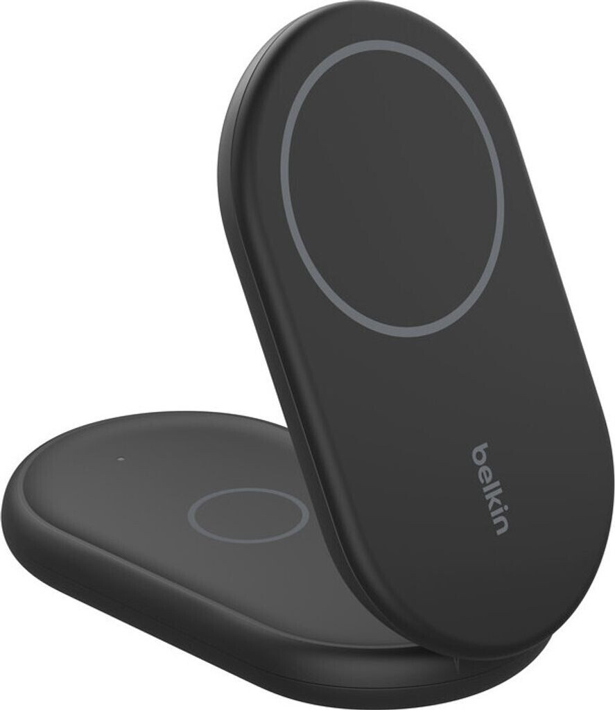 Belkin BoostCharge Pro 2-in-1 Magnetic Wireless Charging Stand with Qi2 15W – Black | WIZ028VFBK