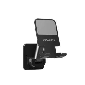 AWEI Foldable Wall Tablet & Phone Holder Stand – Black | X36