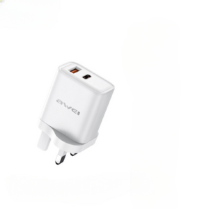 AWEI Power Adapter Kit Dual Output 22.5W Fast Charging White | PD81C-WHITE