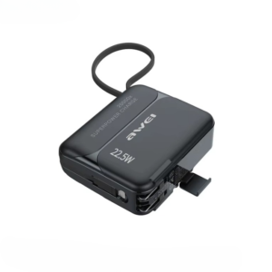 AWEI Power Bank 20000mAh With Built-in Cable Black | P172K