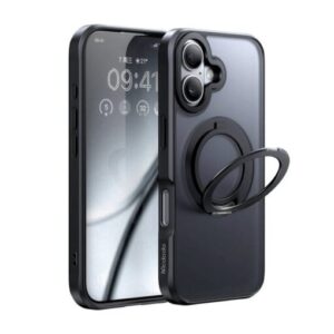 Mcdodo Magnetic Ring Stand Case for iPhone 16 – Black | PC-4930