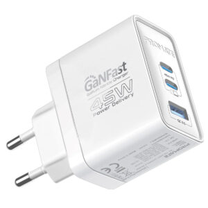 Promate GaNFast Adapter Charger 45W - White | POWERPORT-45
