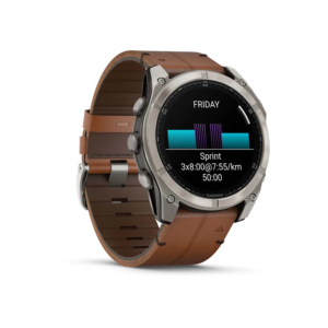 Garmin fenix 8 – 51 mm Smartwatch - Sapphire, Titanium with Chestnut Leather Band | 010-02905-40